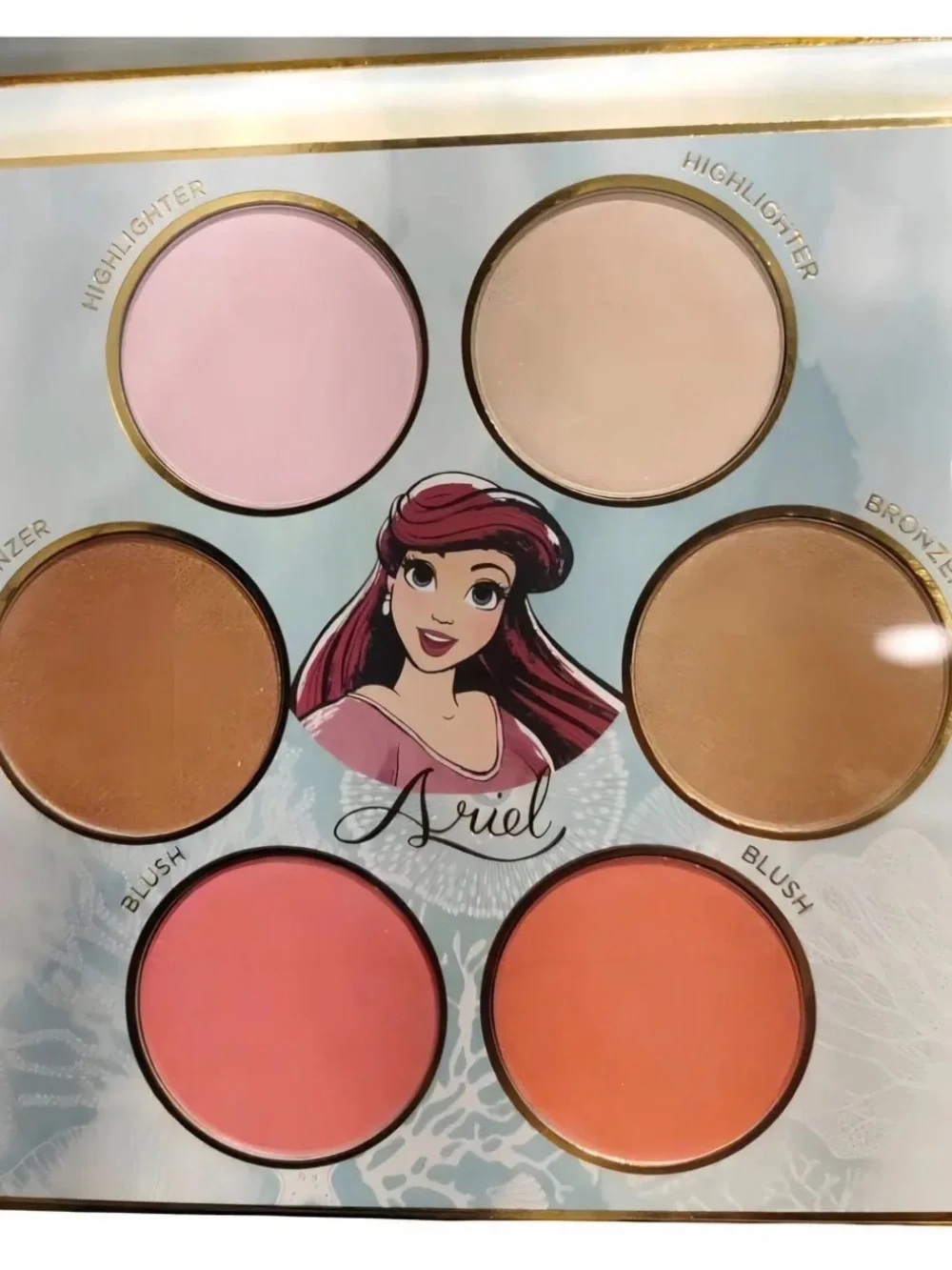 Disney Princess ARIEL Complexion Palette - Bronzer/Highlighter/Blush - 6 Shades